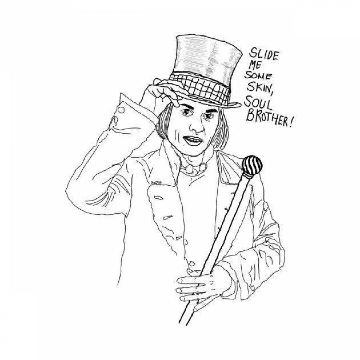 Violent willy wonka coloring book