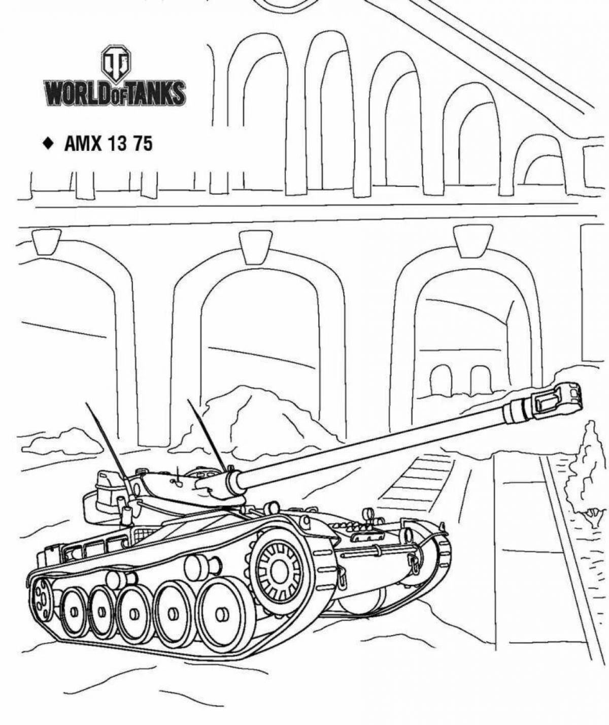 Красочная раскраска world of tanks