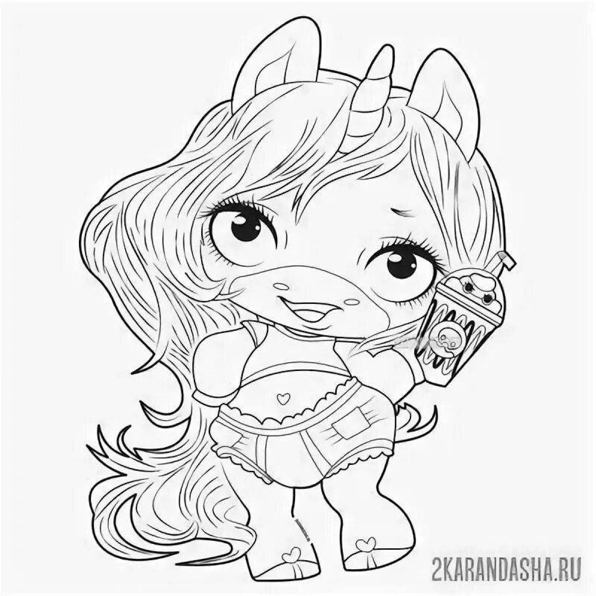 Great unicorn puppy coloring book