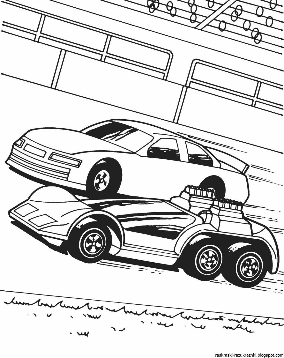 Amazing car race coloring page
