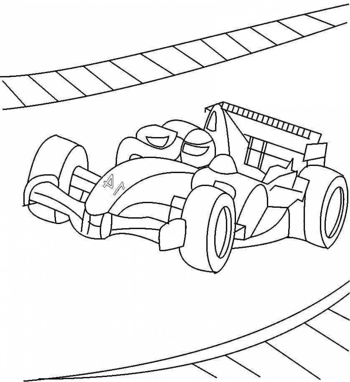 Playful car race coloring page