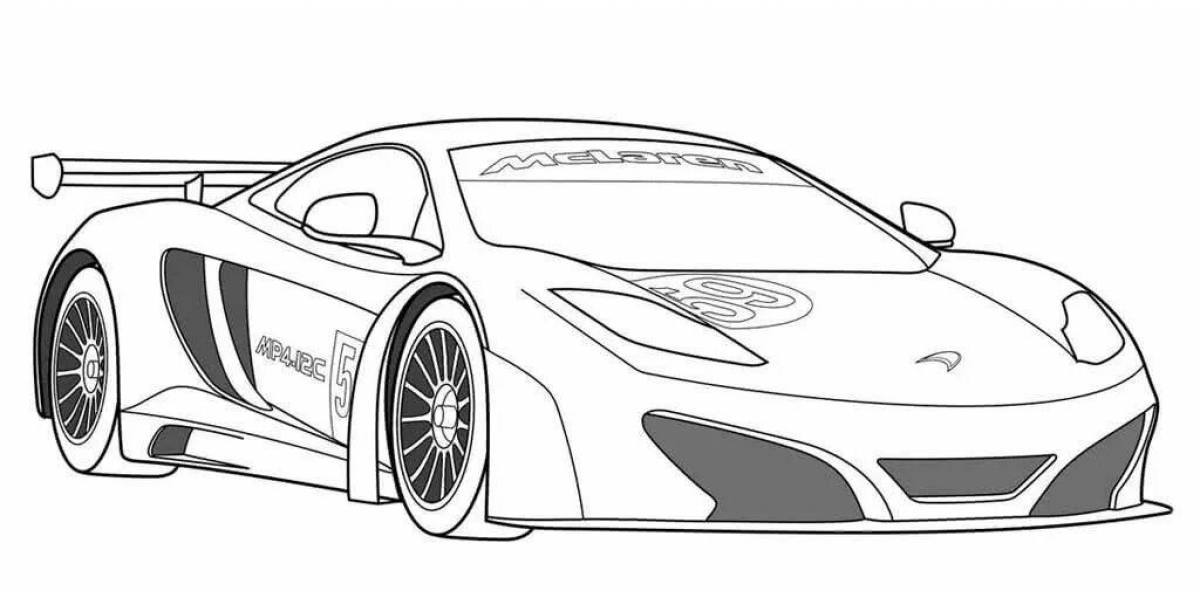 Radiant car race coloring page