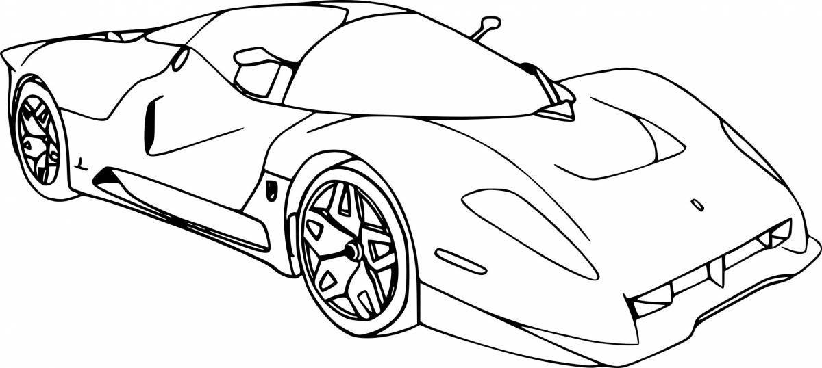 Violent car race coloring page