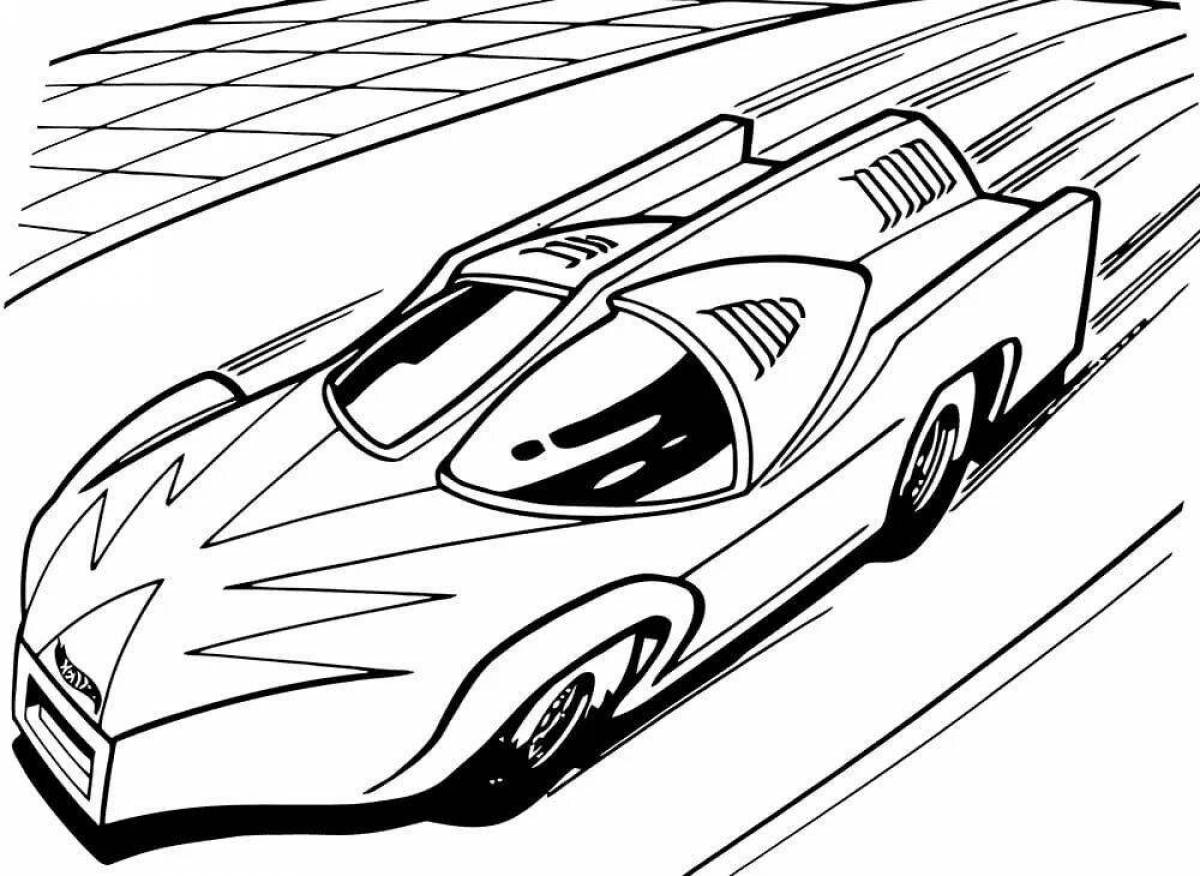 Charming car race coloring page