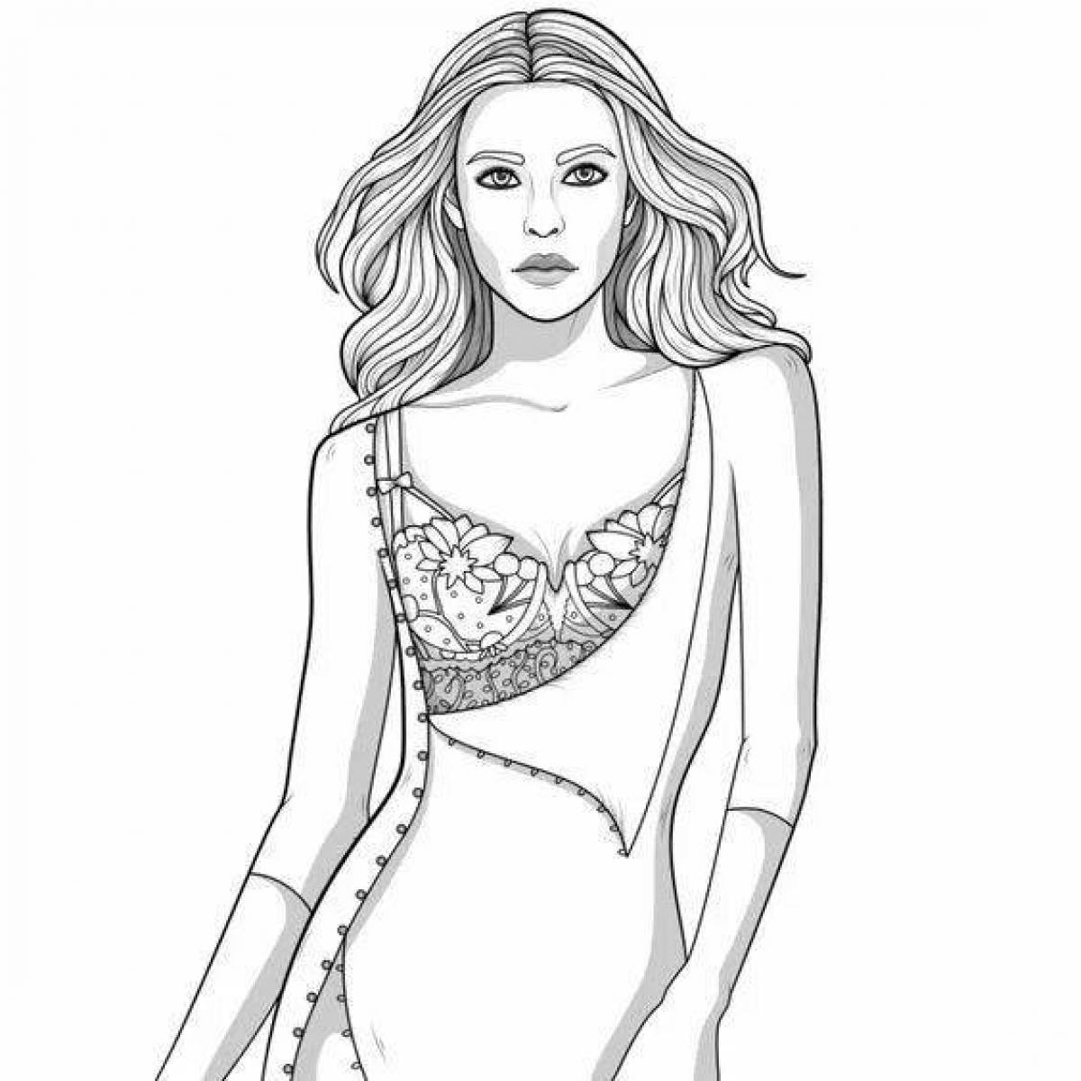 Игристое 2022 fashion coloring page