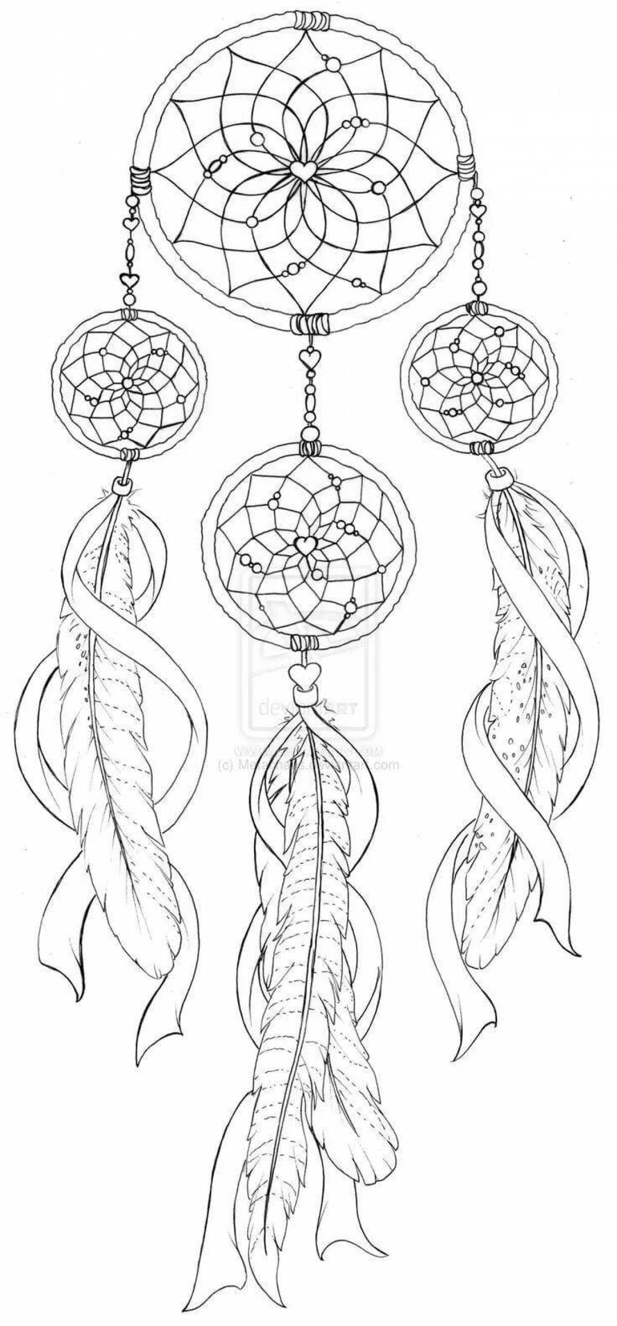 Great dreamcatcher coloring page