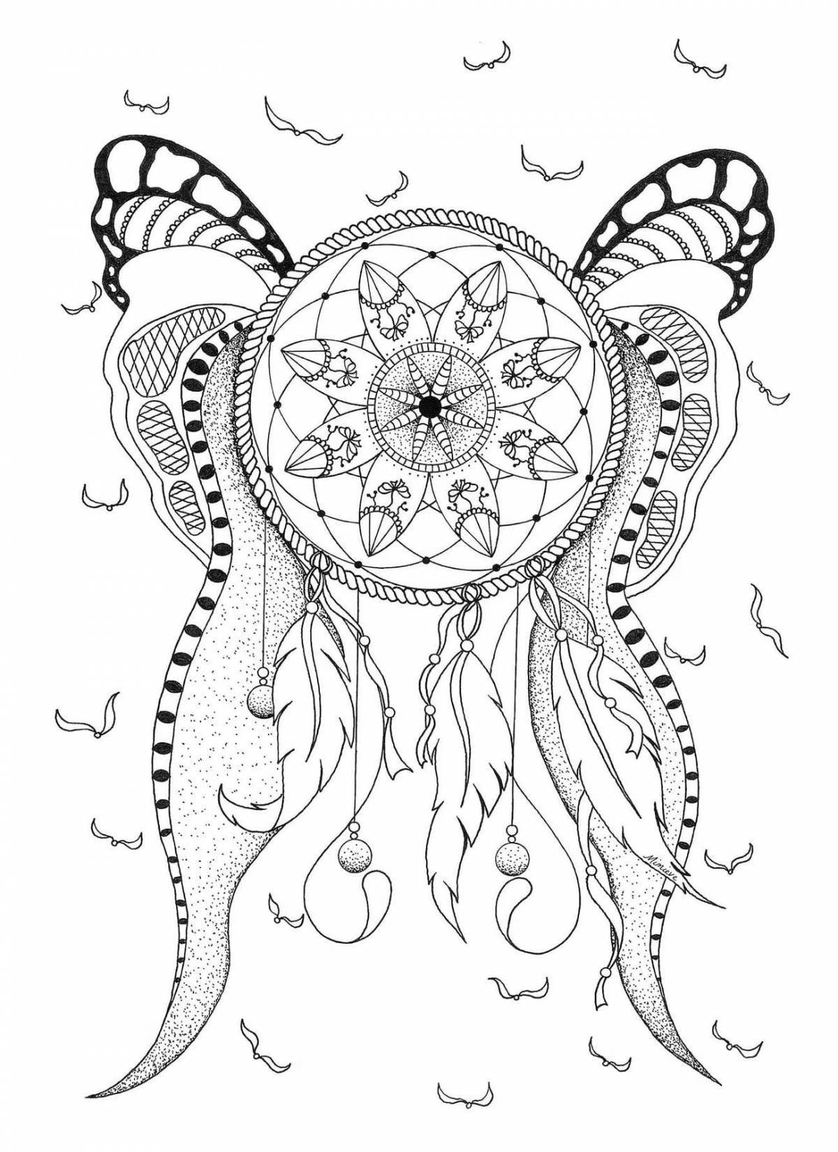 Stylish dreamcatcher coloring book