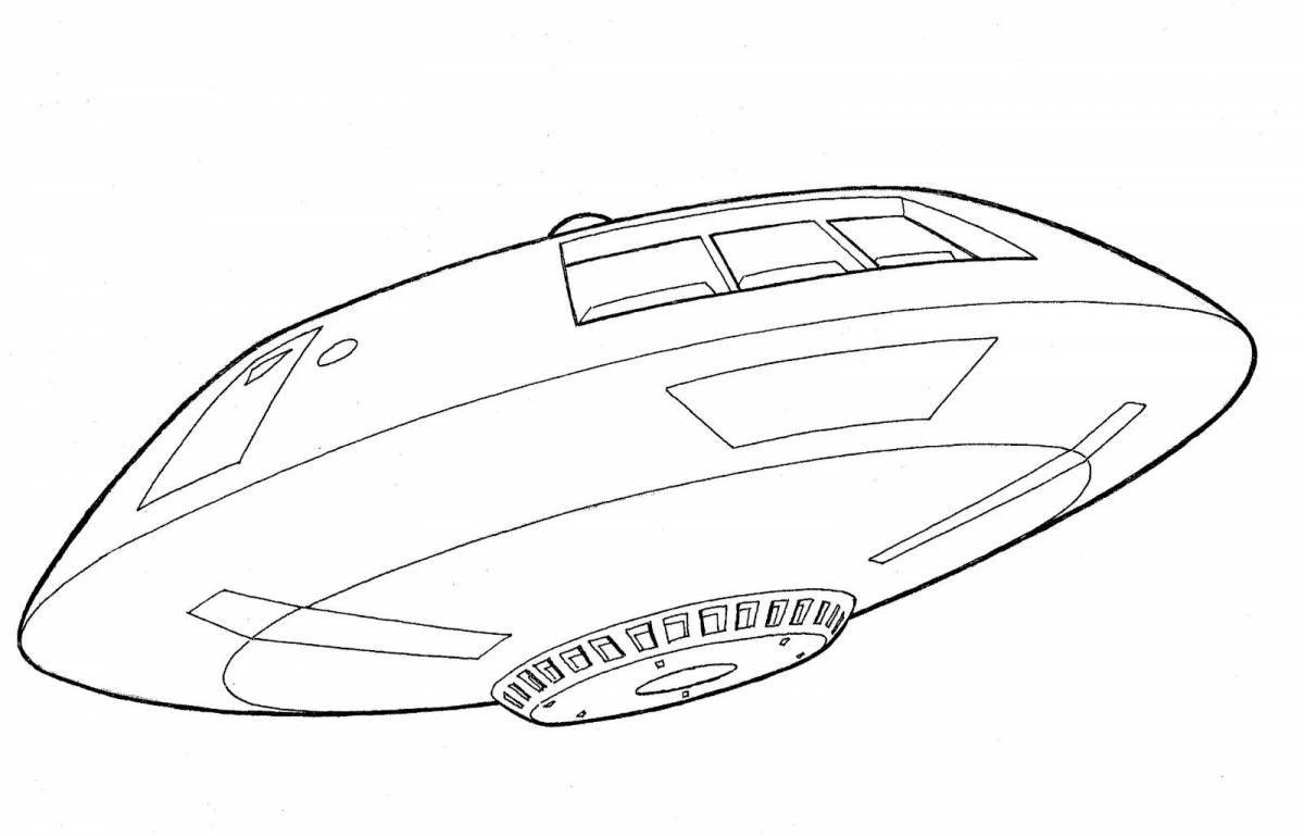 Gorgeous flying car coloring page