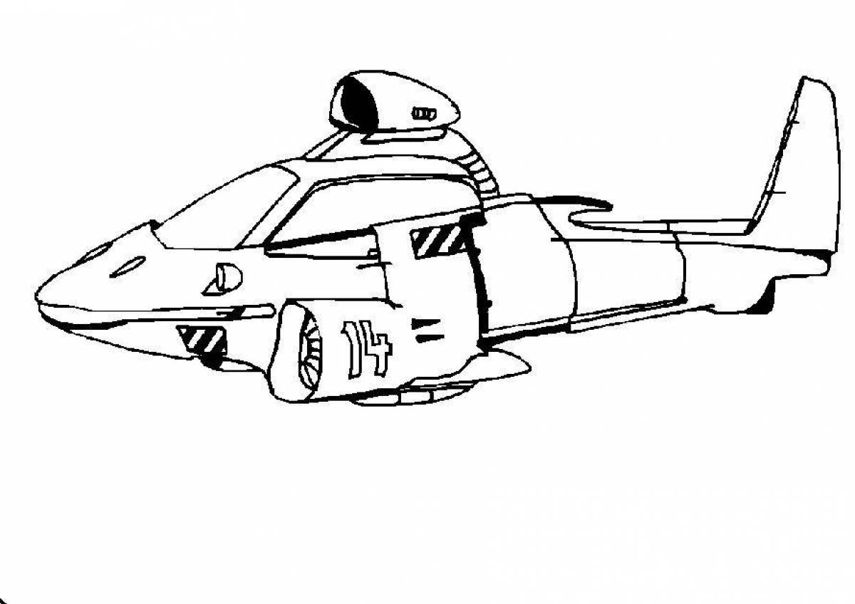 Incredible flying car coloring page