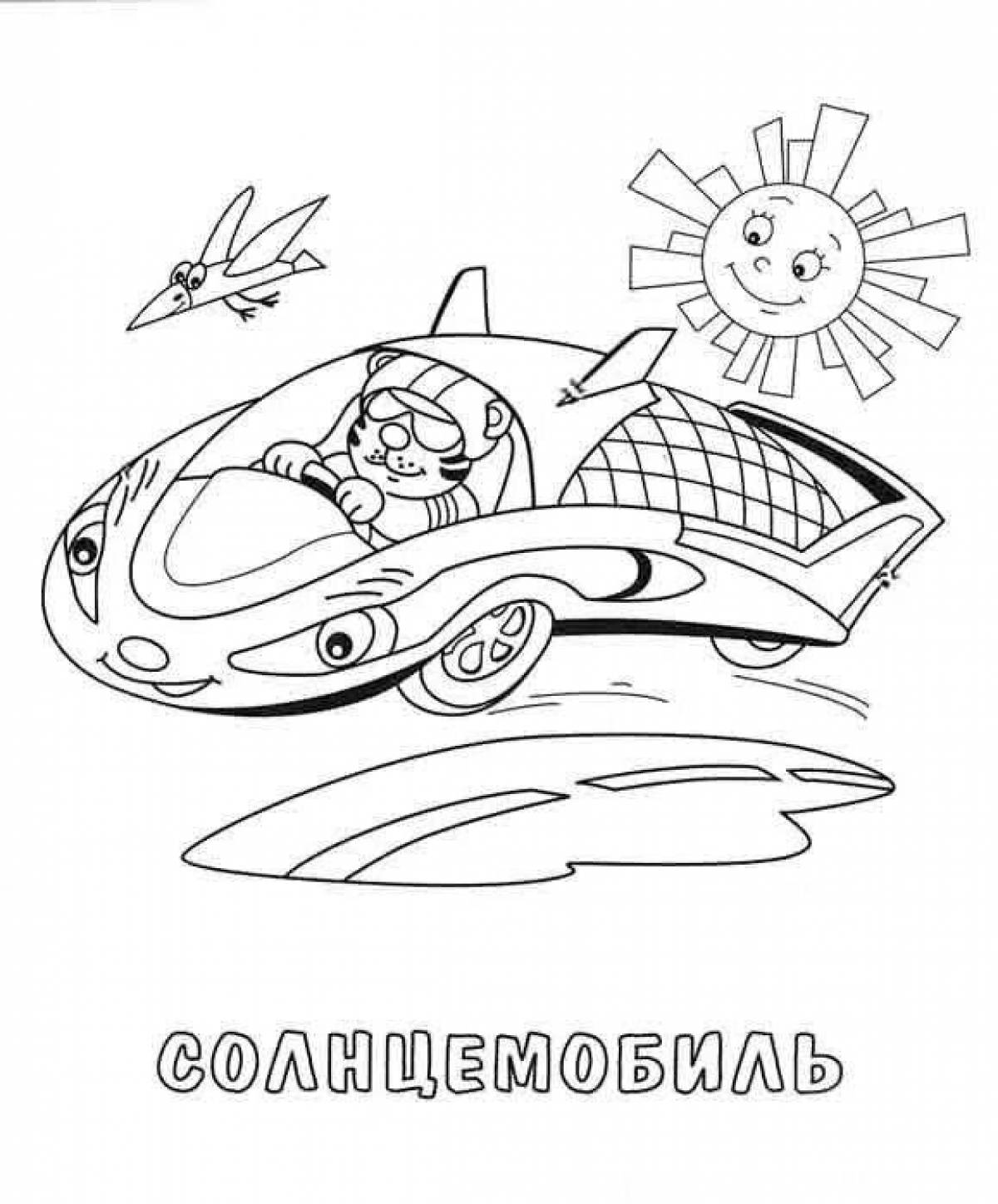 Wonderful flying car coloring book