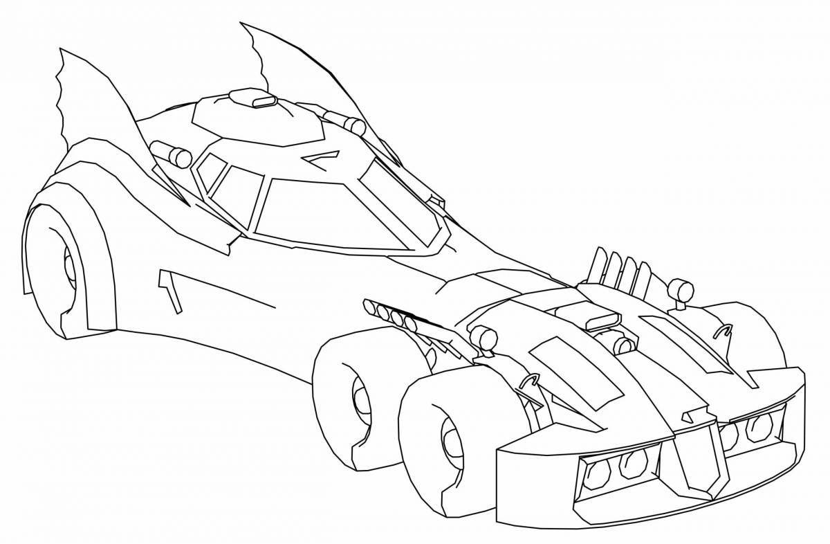 Remarkable flying car coloring page
