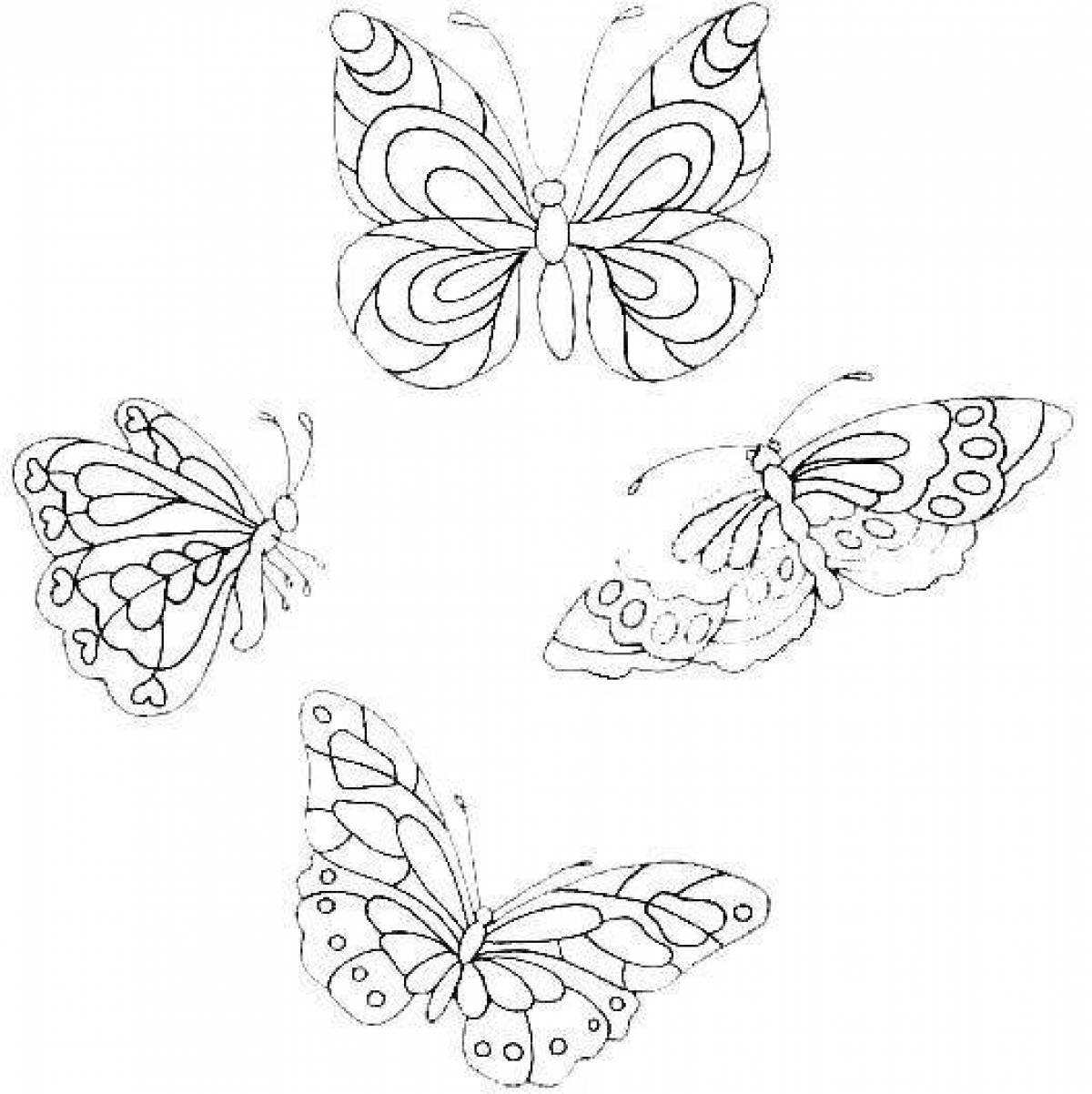 Блестящие раскраски бабочек