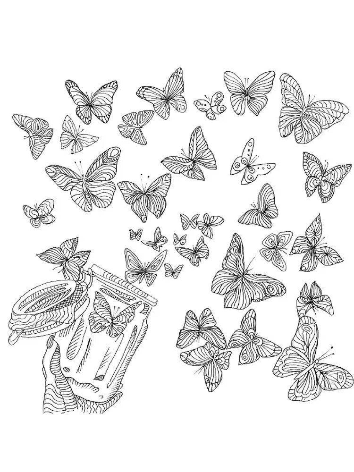 Funny butterfly coloring pages