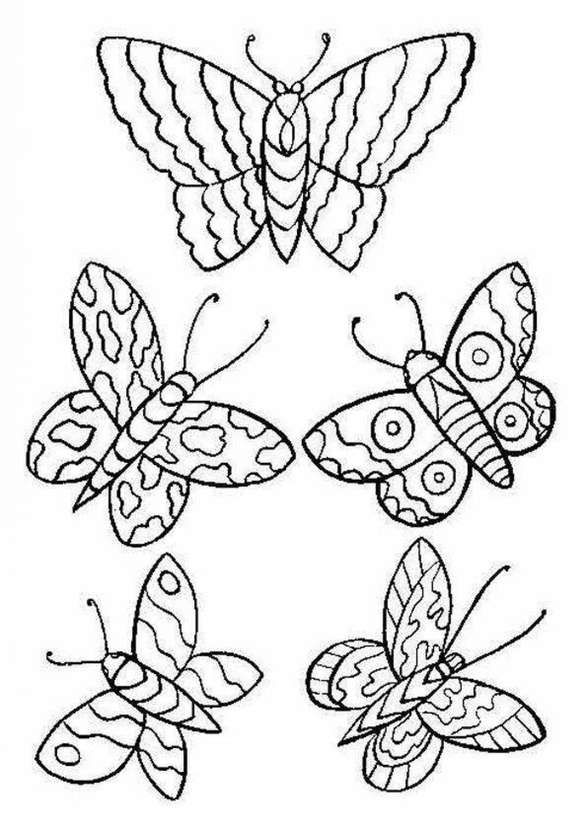 Bright butterfly coloring pages