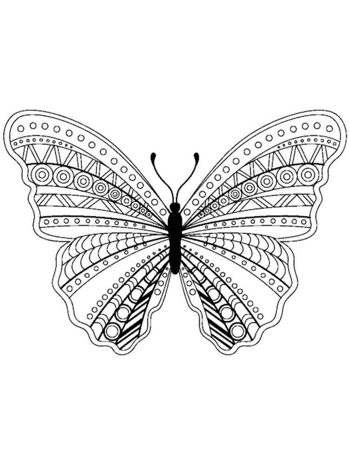 Великолепная антистрессовая раскраска бабочка