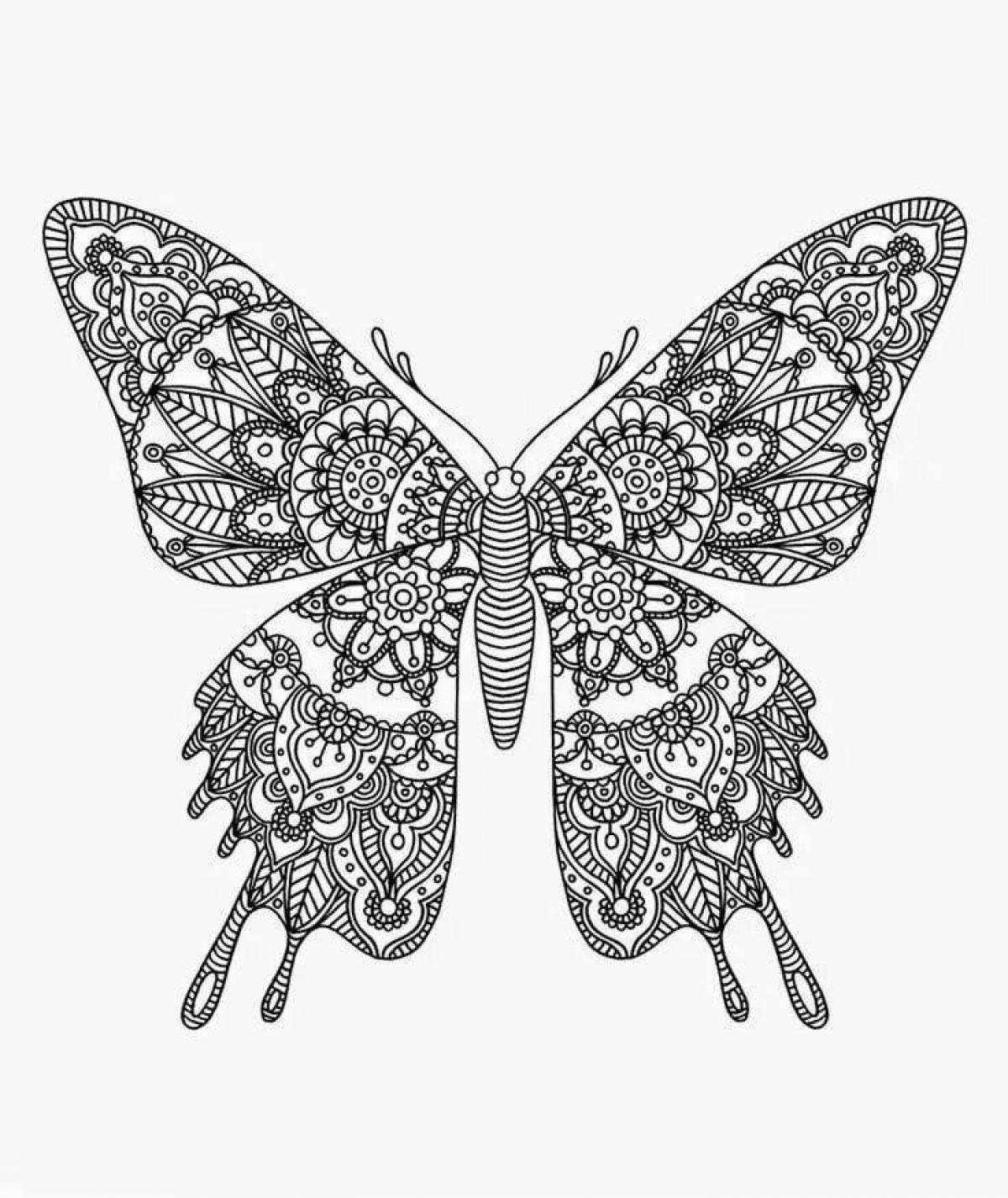 Манящая антистрессовая раскраска бабочка