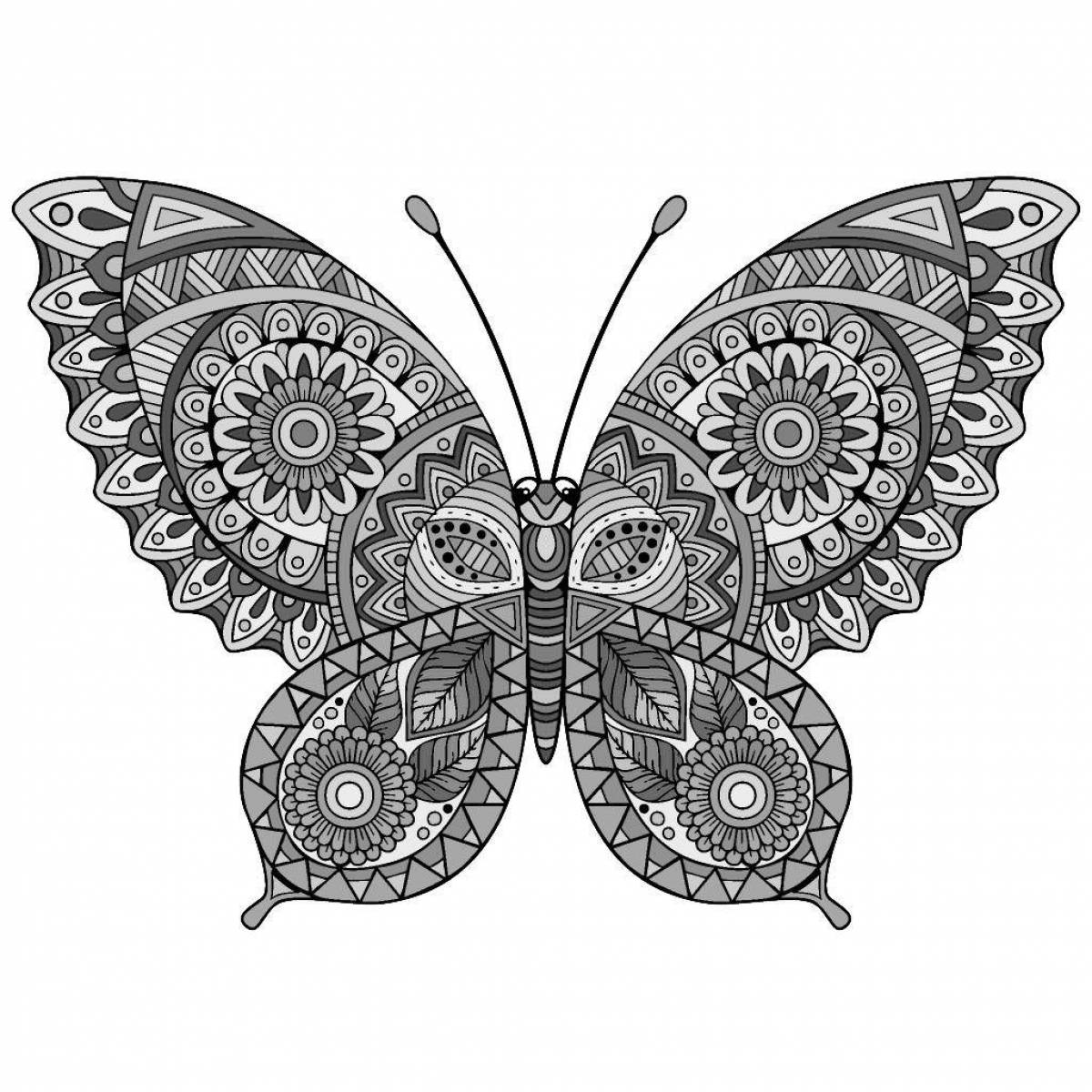 Coloring book luminous anti-stress butterfly