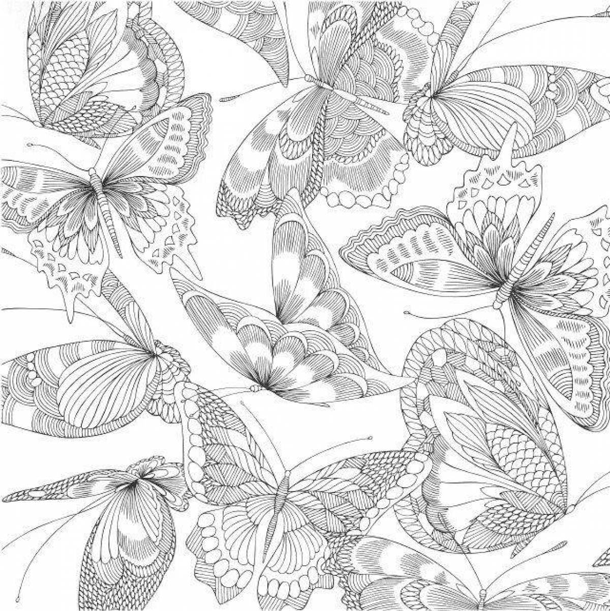 Fantastic anti-stress butterfly coloring book
