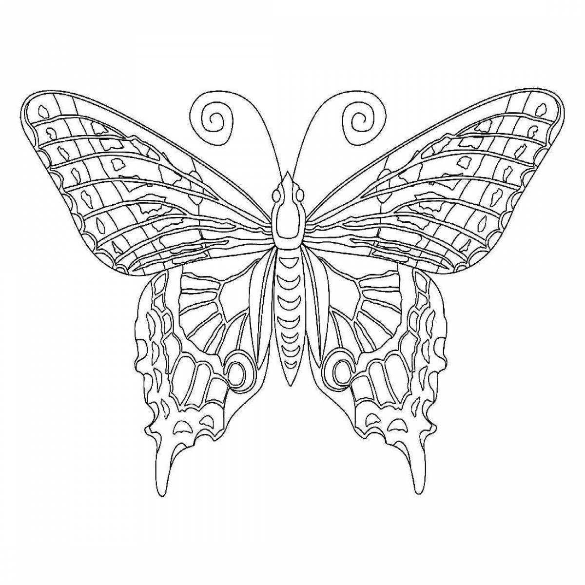 Красивая антистрессовая раскраска бабочка