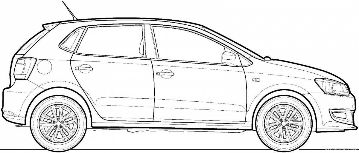 Colouring funny volkswagen polo