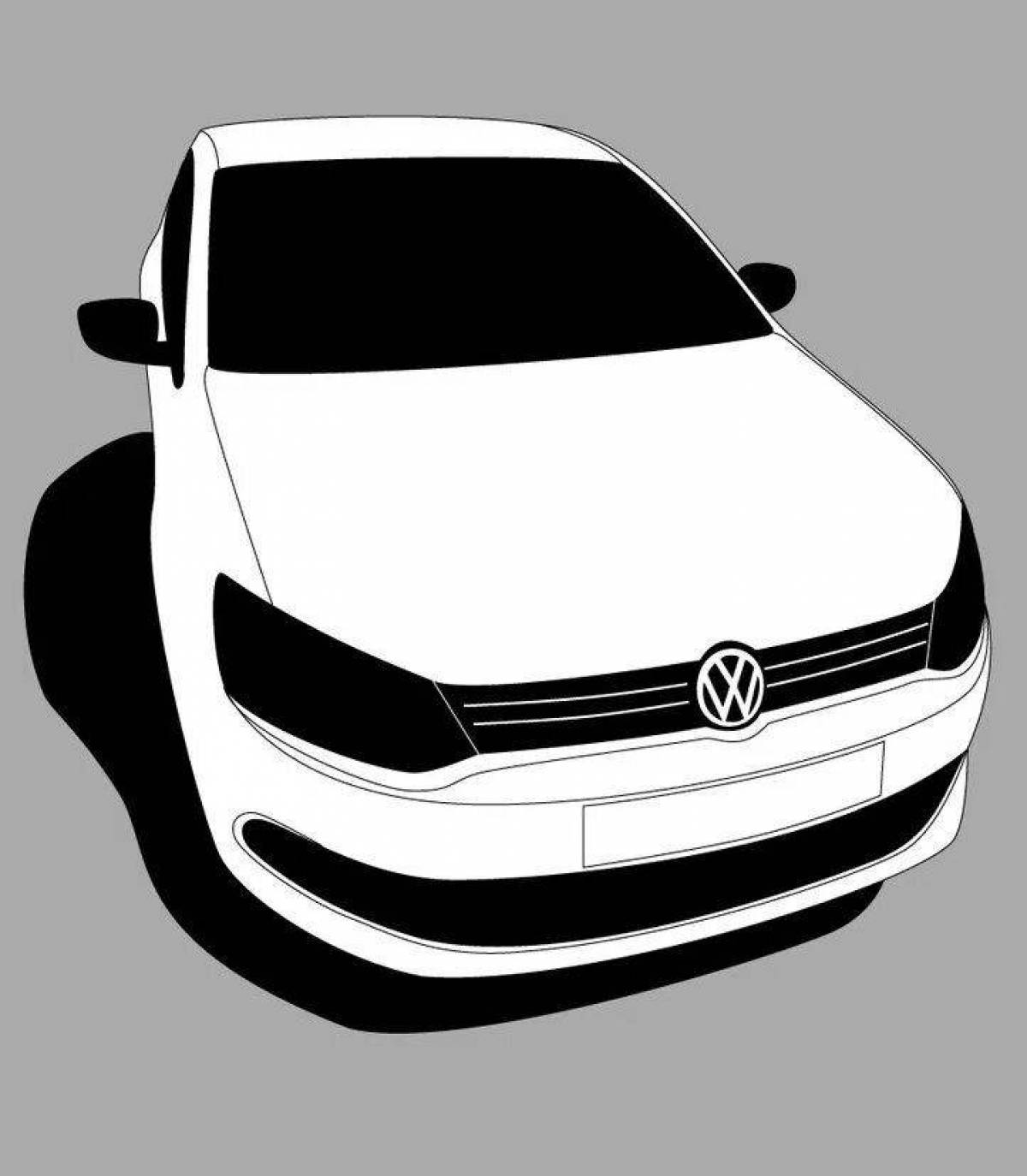 Playful volkswagen polo coloring page