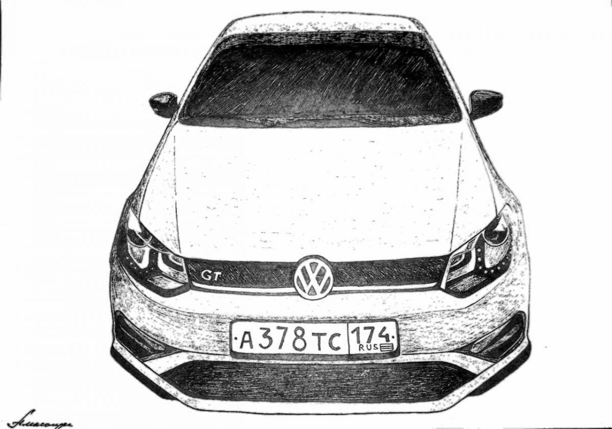 Grand Volkswagen Polo Coloring Page