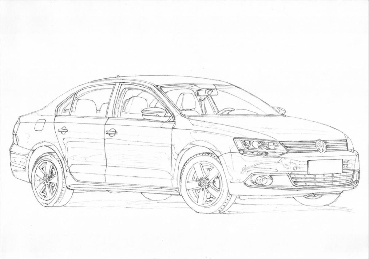Colouring stylish volkswagen polo