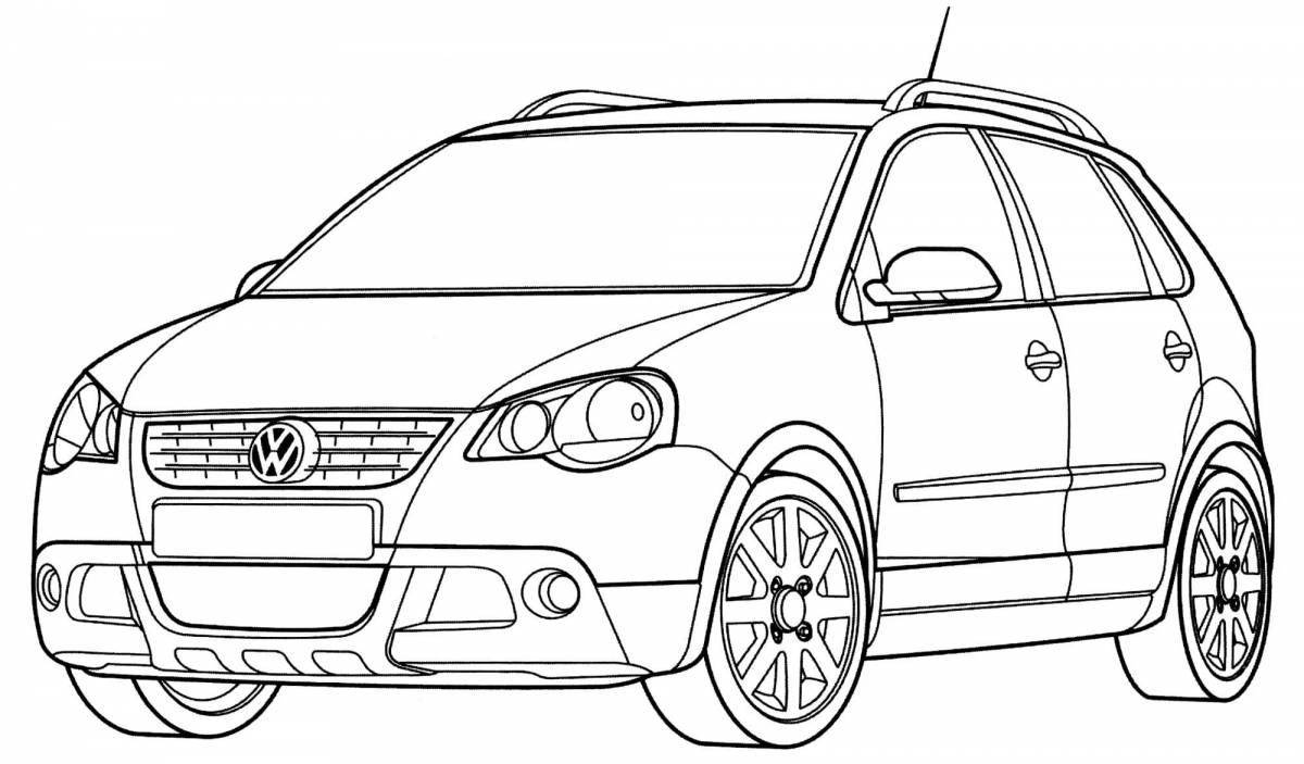 Coloring page modern volkswagen polo