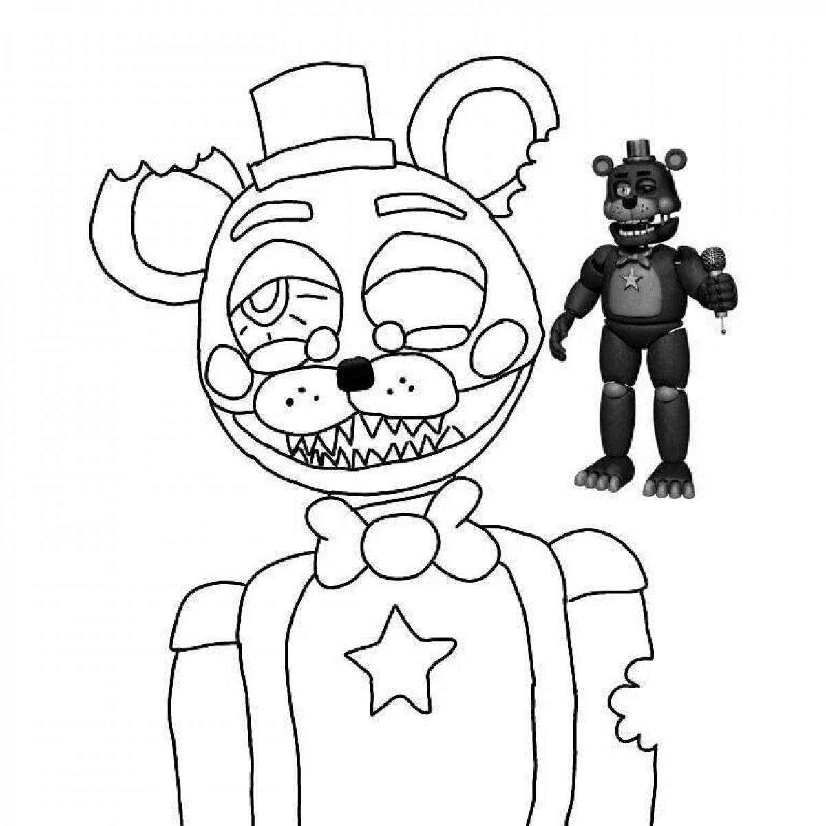 Colorful fnaf 6 coloring page