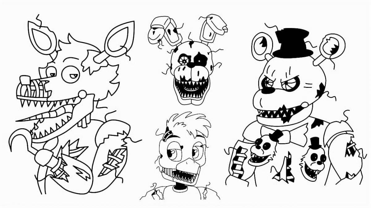 Glorious fnaf 6 coloring page