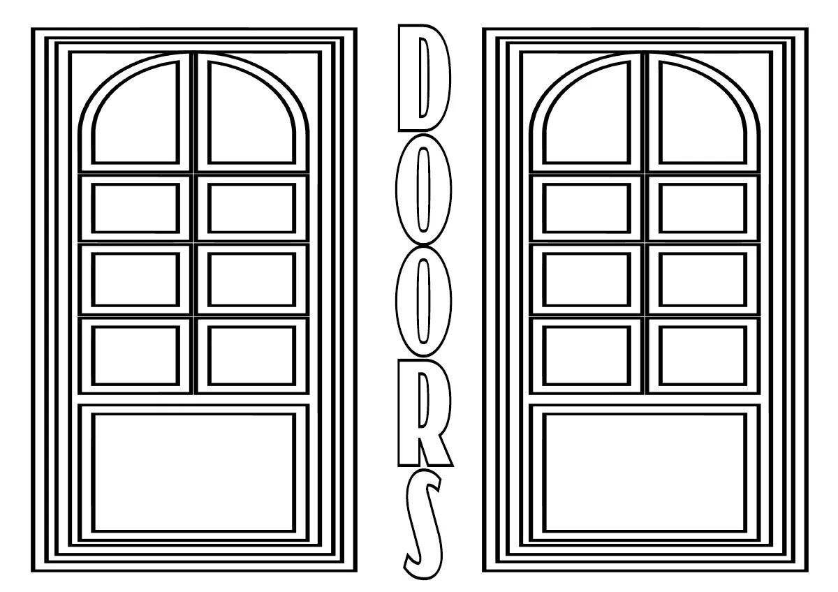 Sparkling door coloring pages