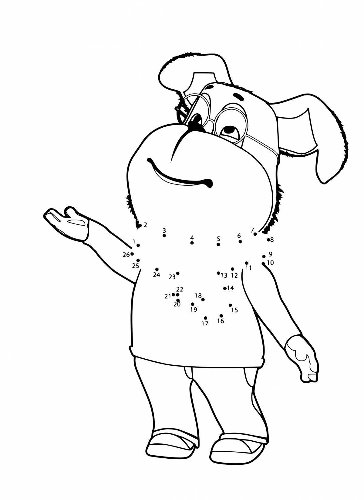 Coloring page attractive genie barboskin