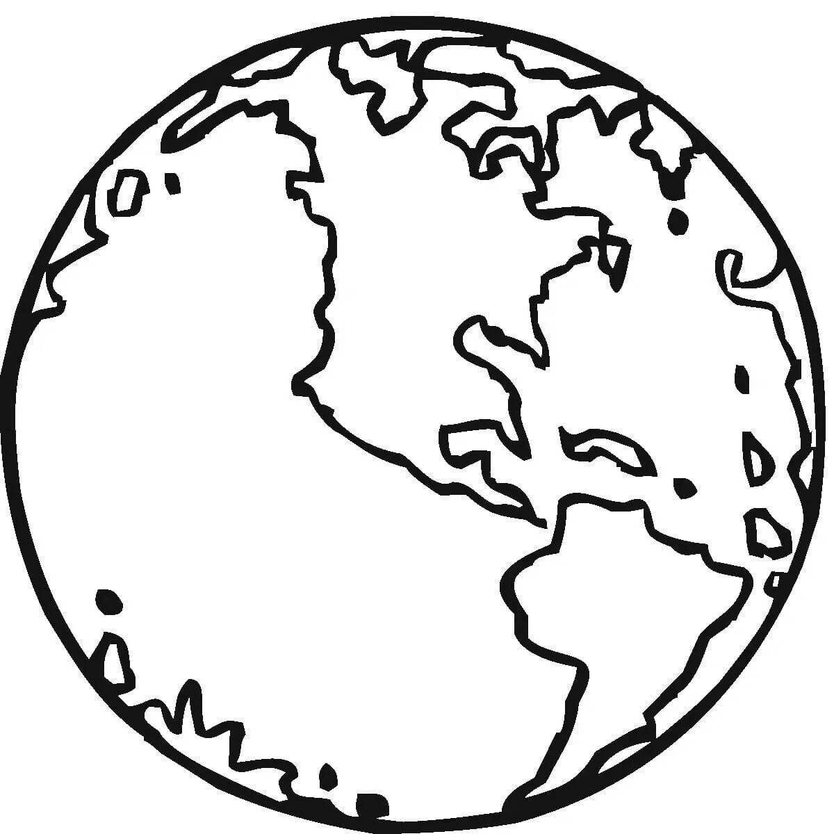 Radiant coloring page globe