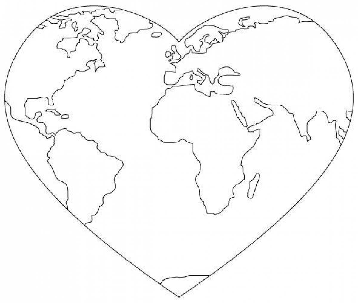 Animated globe coloring book