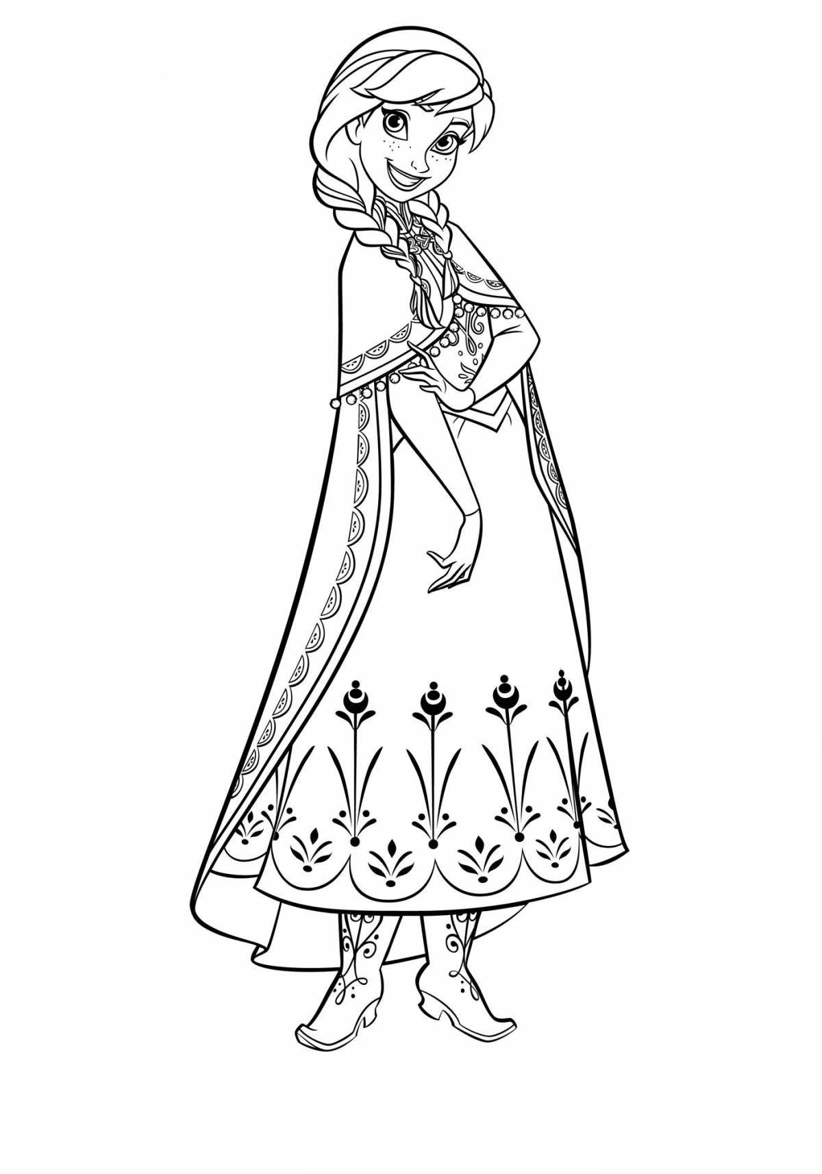 Awesome princess anna coloring page