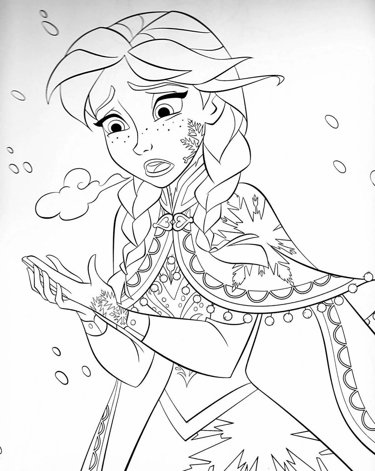 Pretty princess anna coloring page