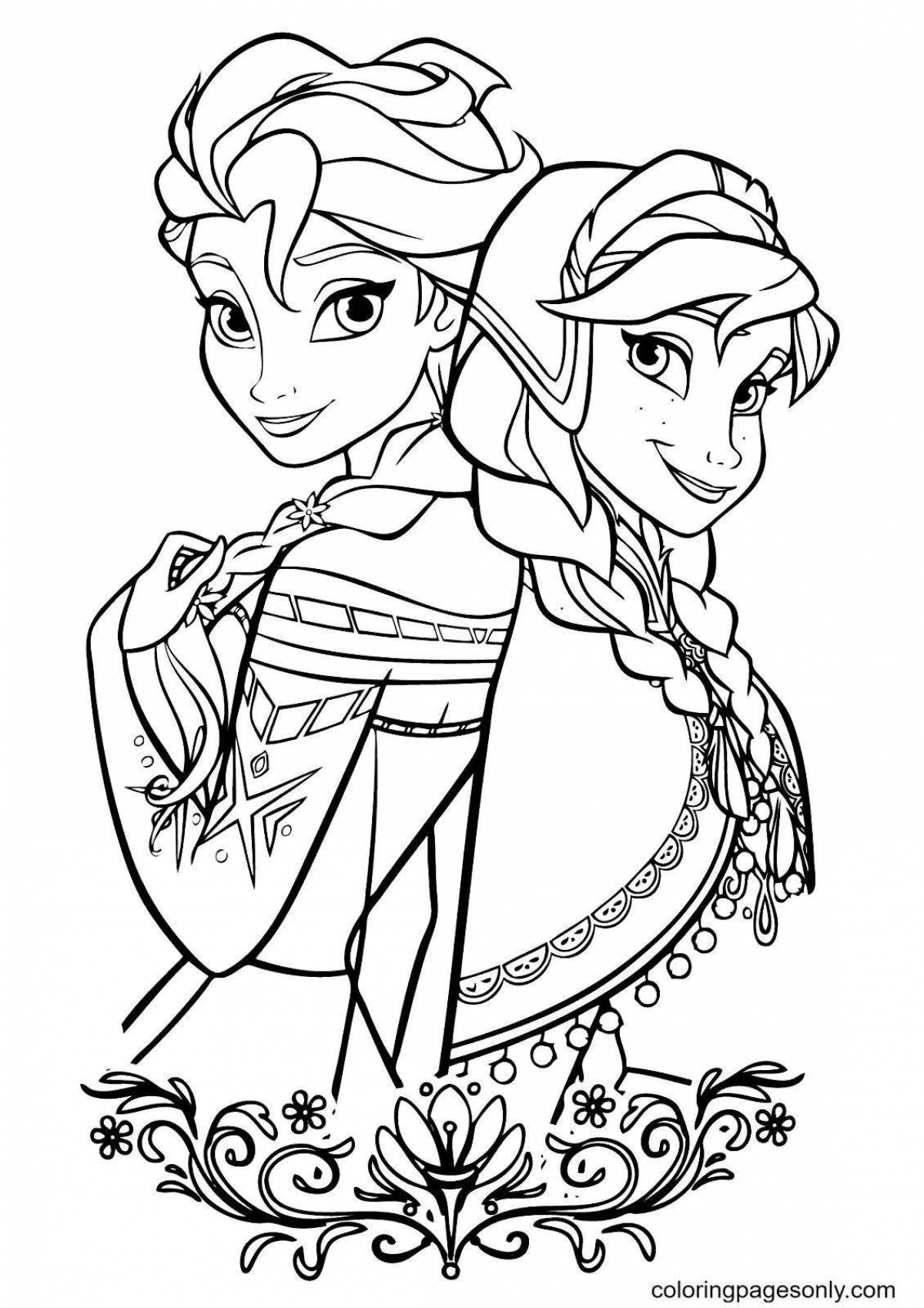 Coloring page graceful anna princess