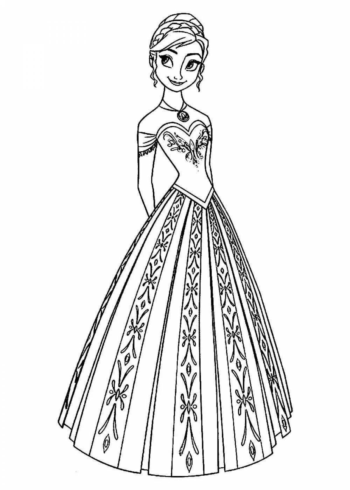 Coloring page charming anna princess
