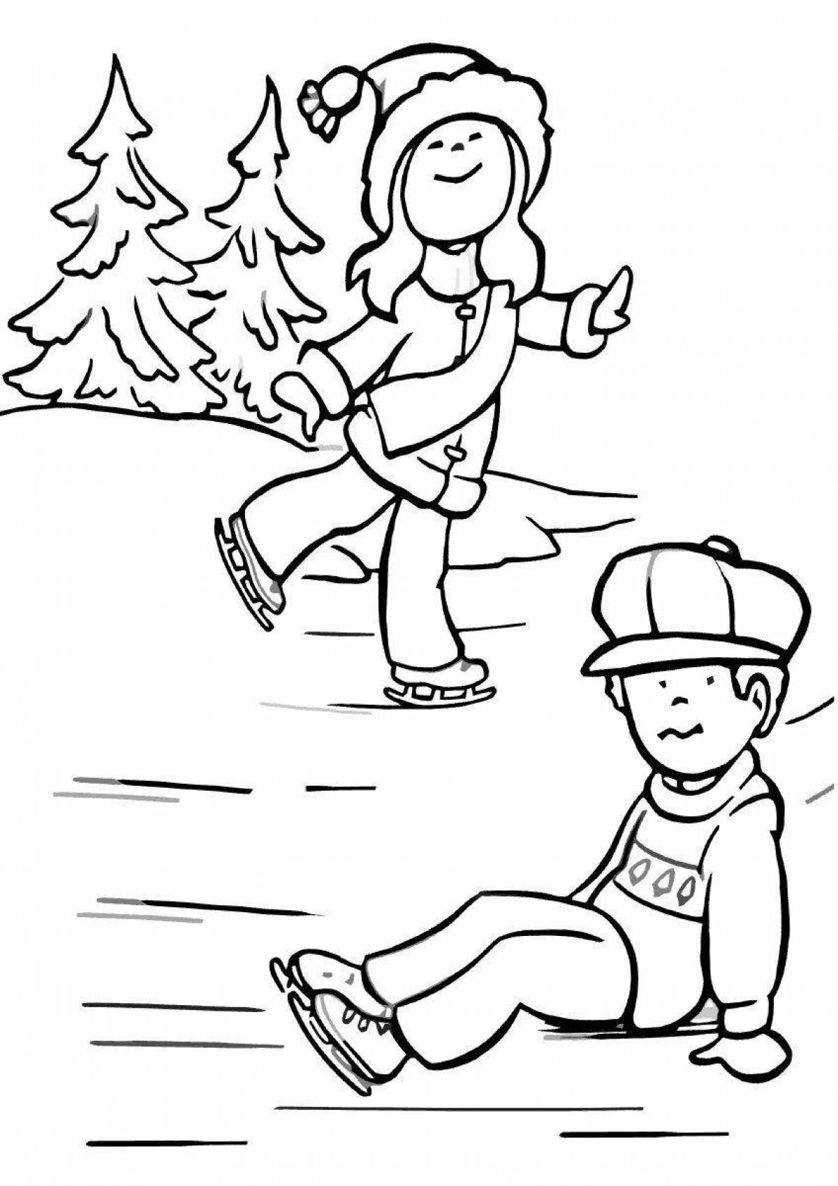 Tempting skating coloring page