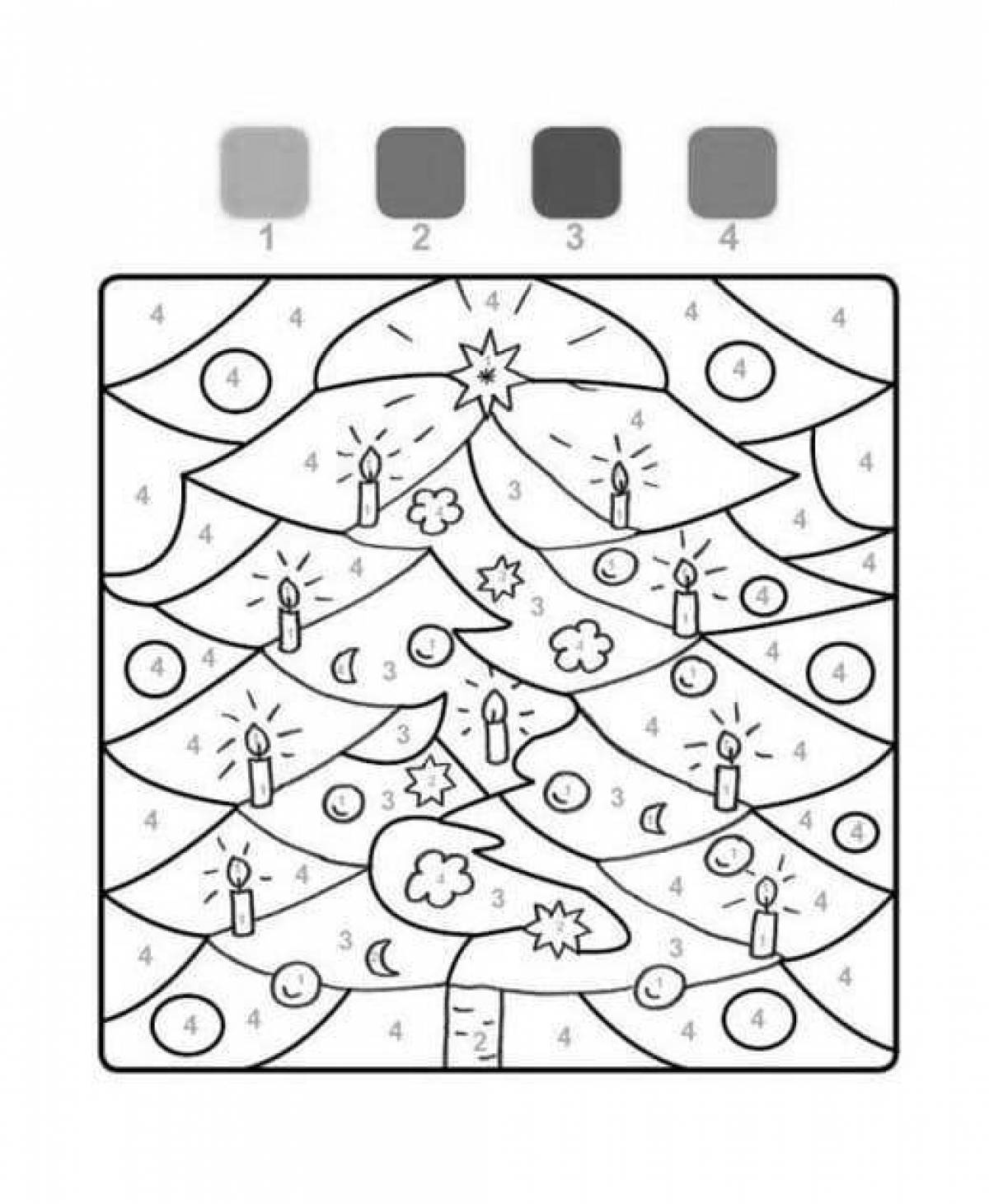 Glitter winter coloring by numbers
