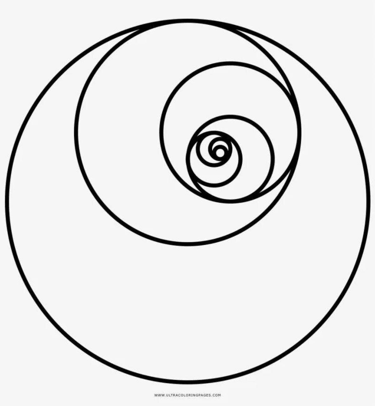 Забавная страница раскраски «спираль в круге»