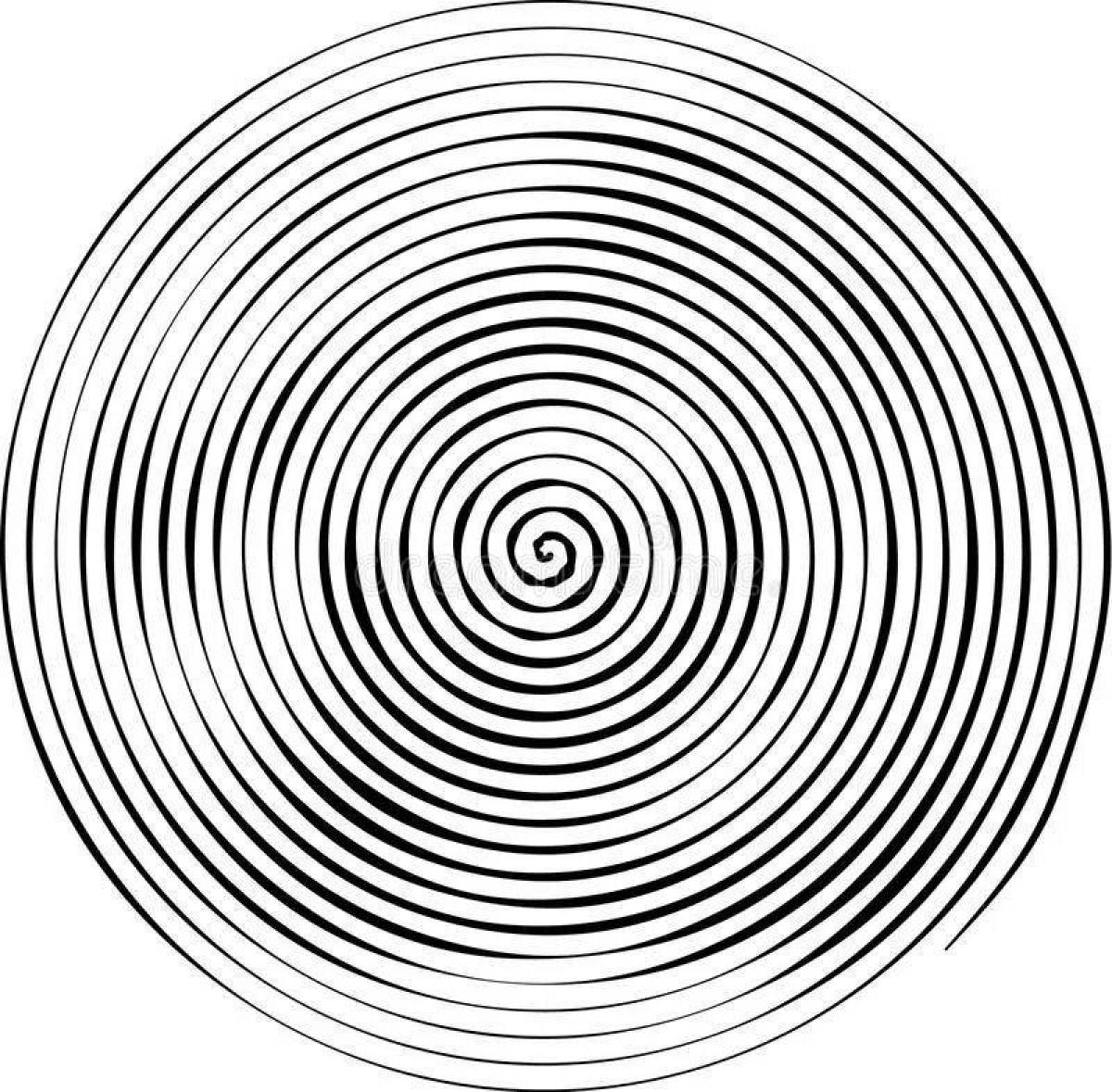 Amazing spiral coloring page in a circle