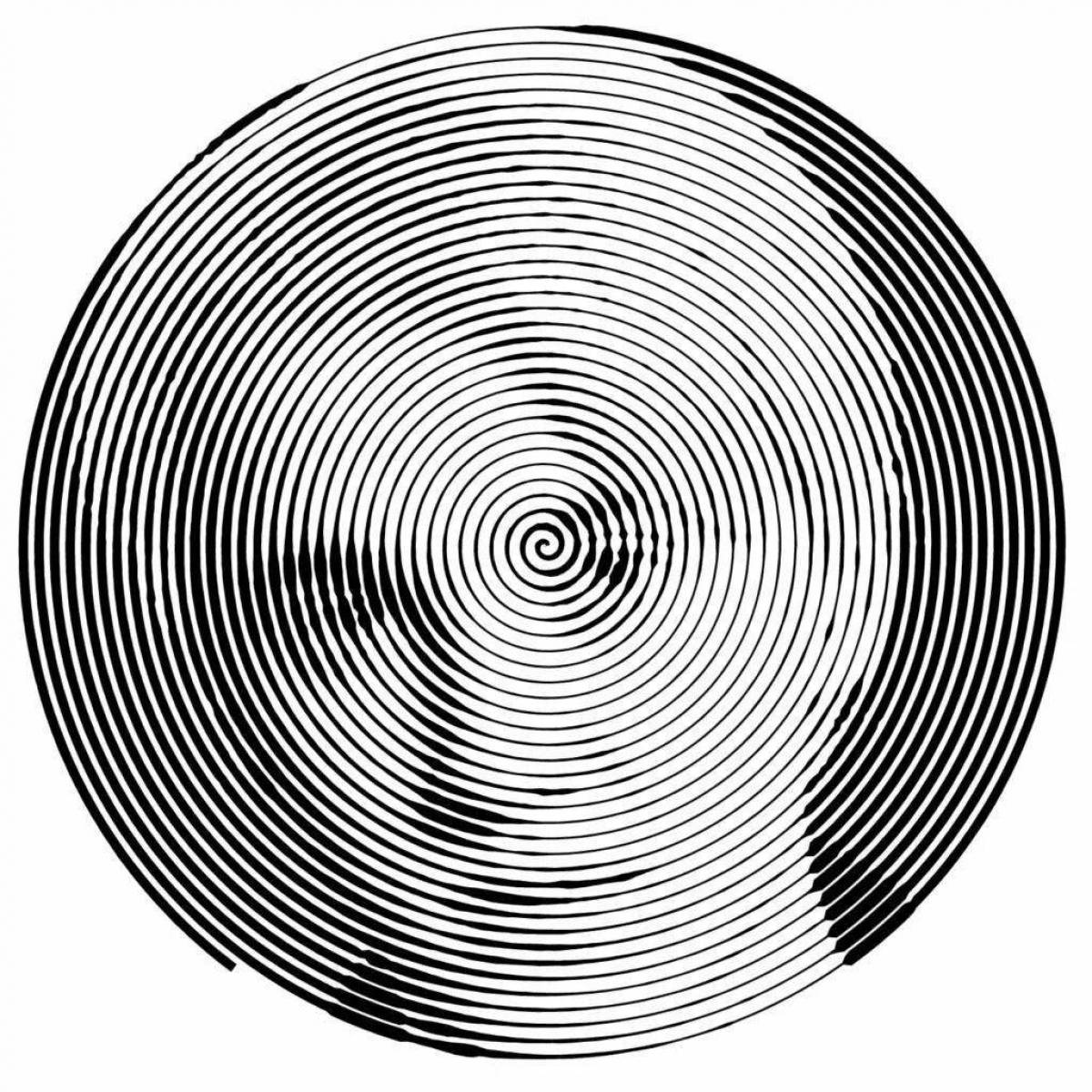Incredible spiral in coloring circle