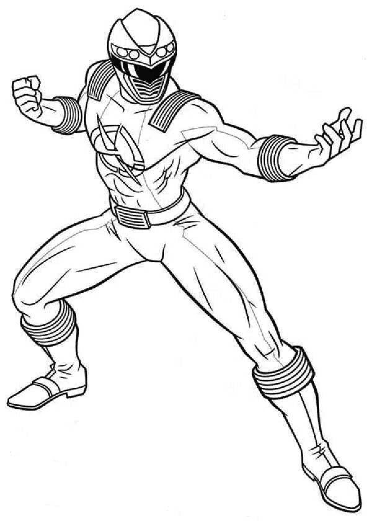 Colorful power rangers ninja storm coloring page