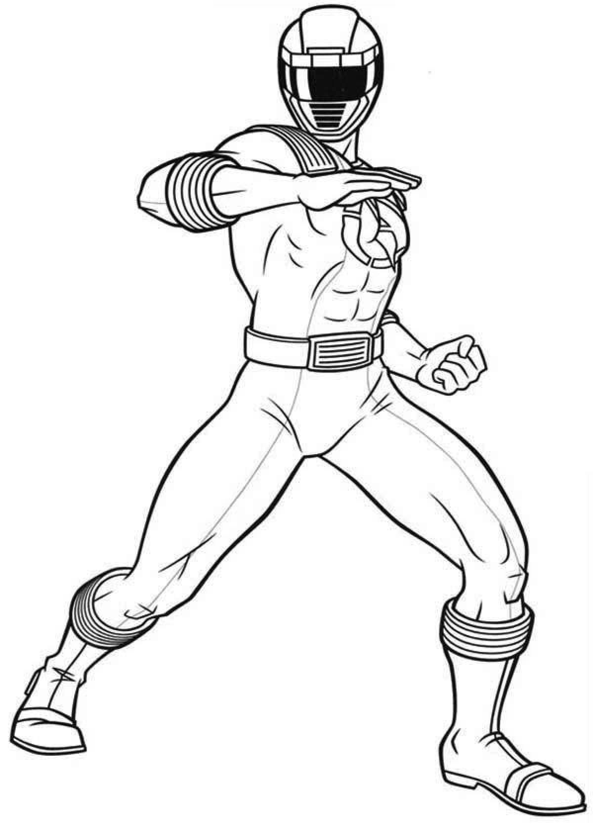 Colorful power rangers ninja storm coloring page