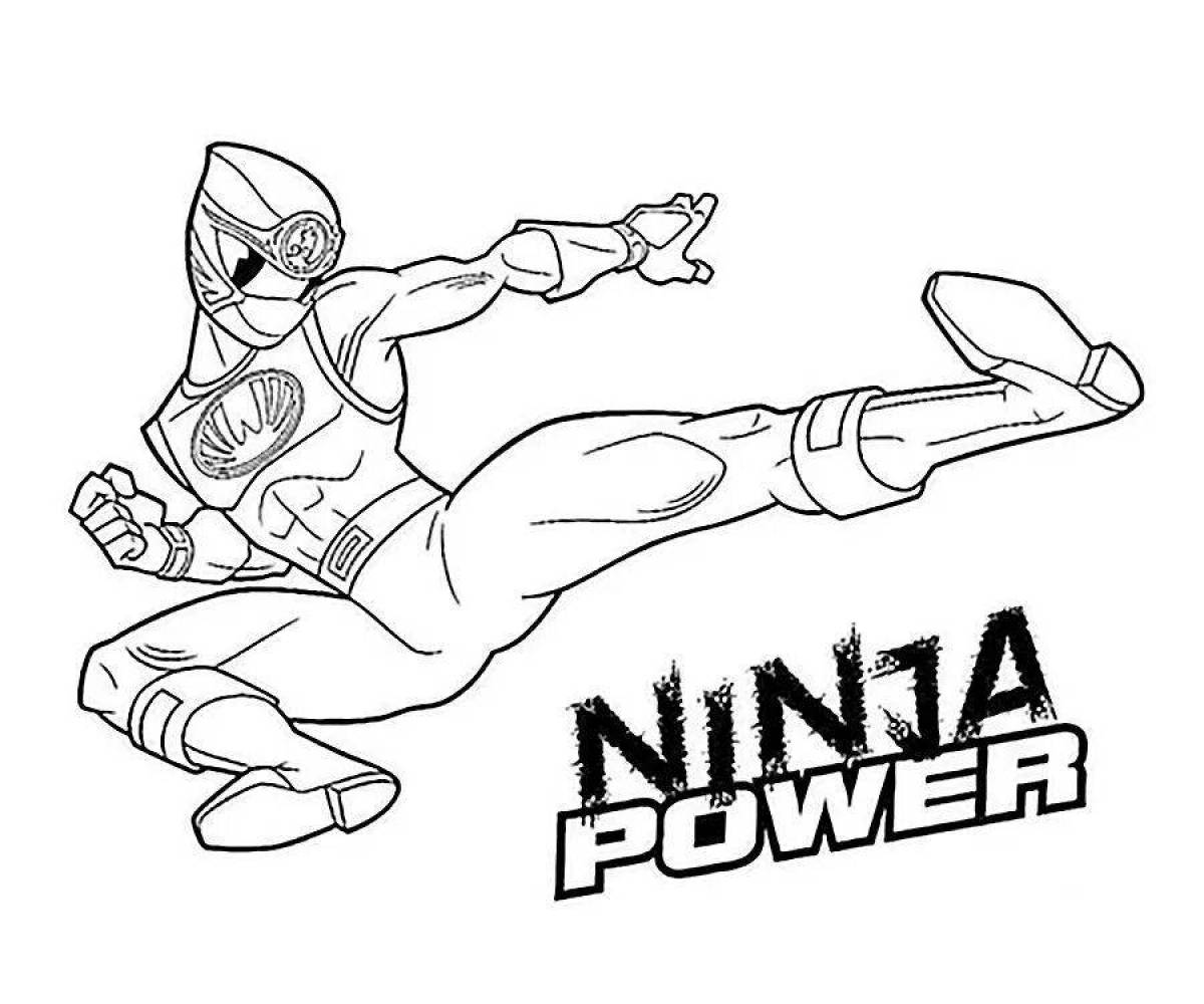 Coloring book joyful power rangers ninja storm