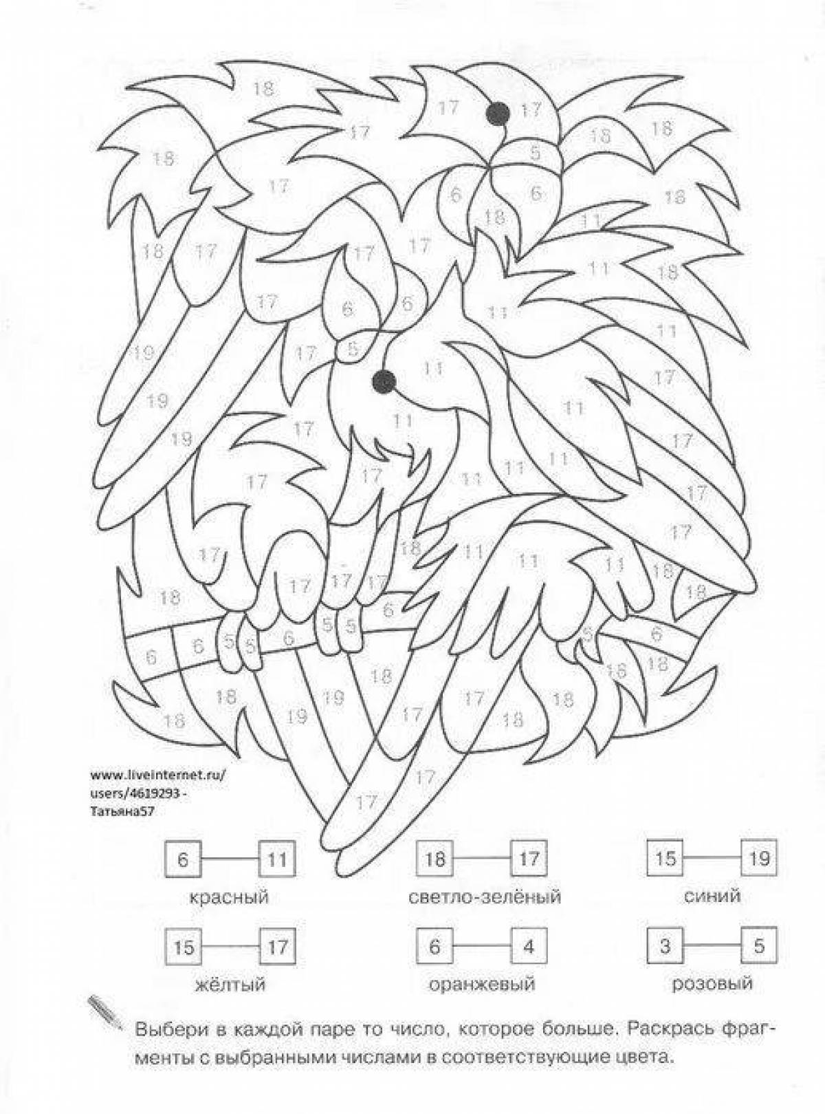 Bright score on coloring page 20