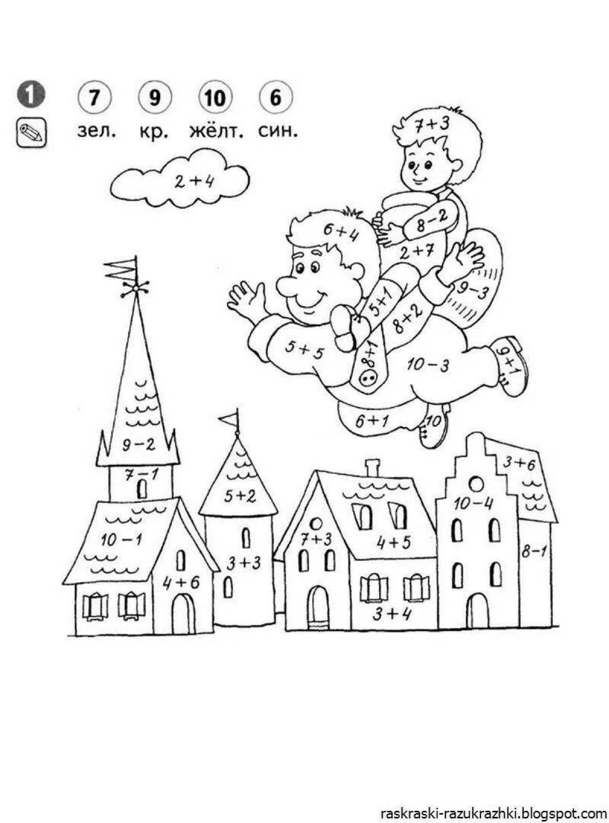 Color-frenzy counting within 20 coloring page