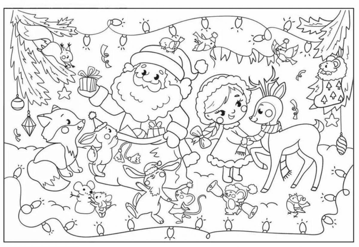Coloring funny santa claus by numbers