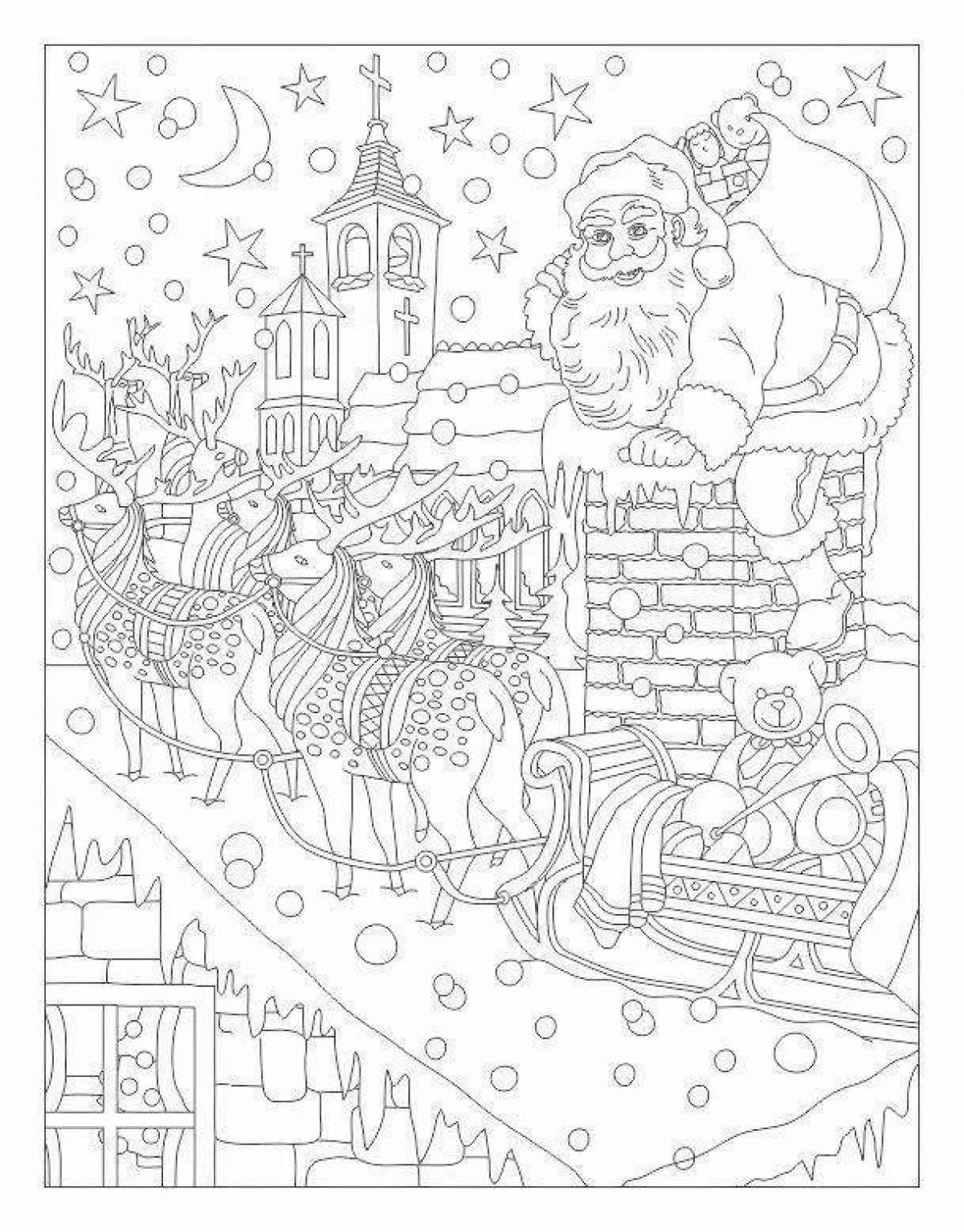Bright santa claus coloring by numbers